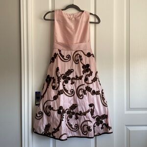 Sweet Pea - Soft Pink & Brown Girls Dress